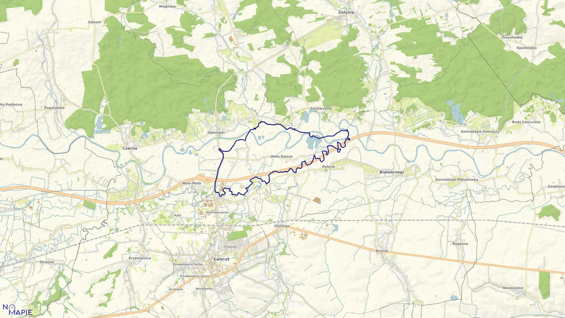 Mapa obrębu Wola Dalsza w gminie Białobrzegi